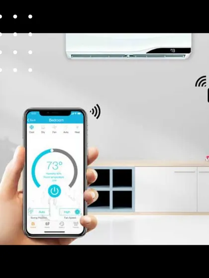 Control your bedroom's climate right from your phone, adjusting temperature and fan speed for a perfect night's sleep.