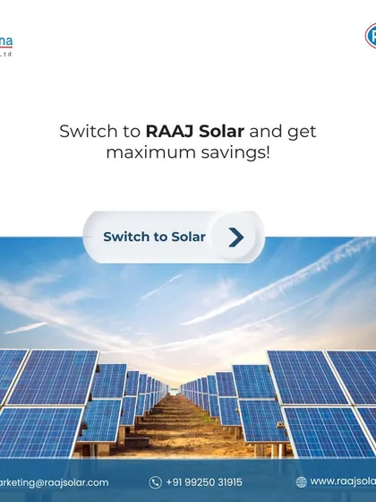This is a call to action to switch to RAAJ Solar and get maximum savings. Our panels are designed to make your transition to clean energy both simple and financially rewarding.