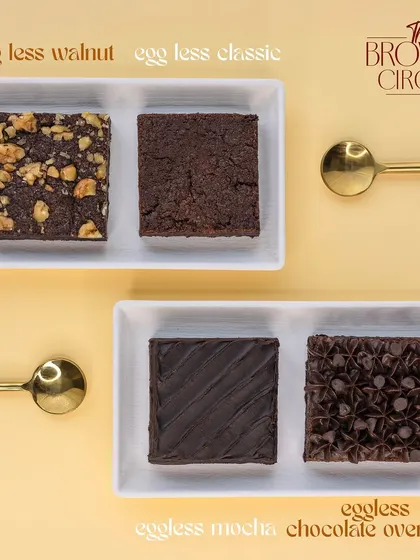 We have a fantastic range of eggless brownies that are just as gooey and delicious as the original. This includes our Eggless Walnut, Classic, Mocha, and Chocolate Overload varieties.