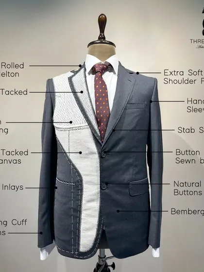 A bespoke jacket is more than what you see on the surface. This is a look inside at the anatomy of our craftsmanship, from the hand-tacked full canvas to the hand-sewn sleeves, which gives our garments their signature structure, comfort, and longevity.