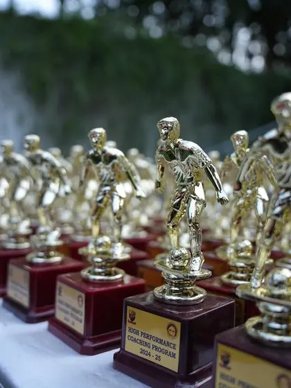 Rows of individual awards, because at BYFL, we believe in recognizing the effort and commitment of every single player.