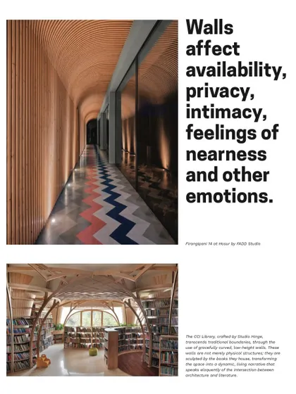A page from my article, showing how walls affect privacy, intimacy, and emotion in a space.
