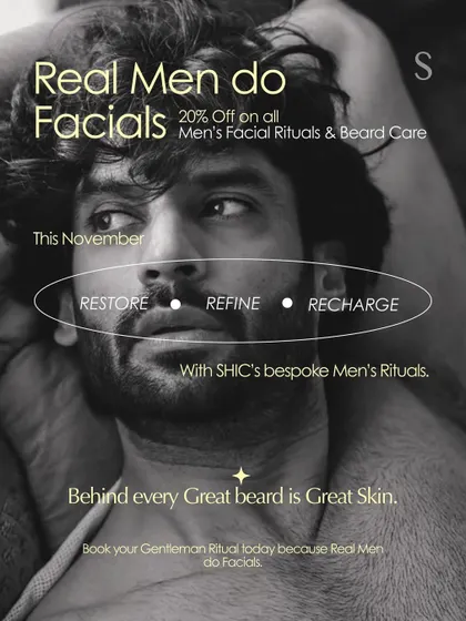Real men do facials. This November, restore, refine, and recharge with my bespoke Men's Rituals, because behind every great beard is great skin. Enjoy 20% off all men's facial rituals and beard care.