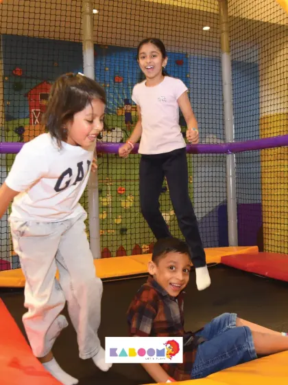 Jump for joy! Our trampolines are perfect for burning off energy in a safe, netted environment. Look at that airtime!