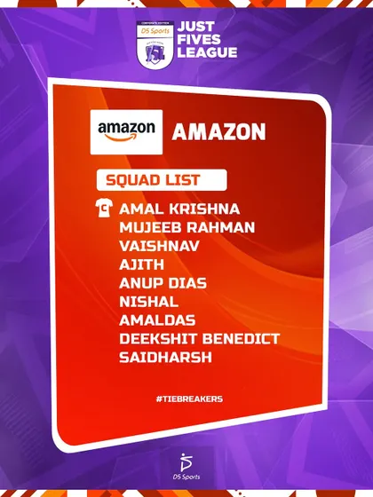 The official squad list for the Amazon team that competed in our tournament.