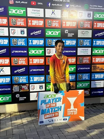A big congratulations to our U11 goalkeeper Aviraj for his Player of the Match performance. His saves were crucial for the team.