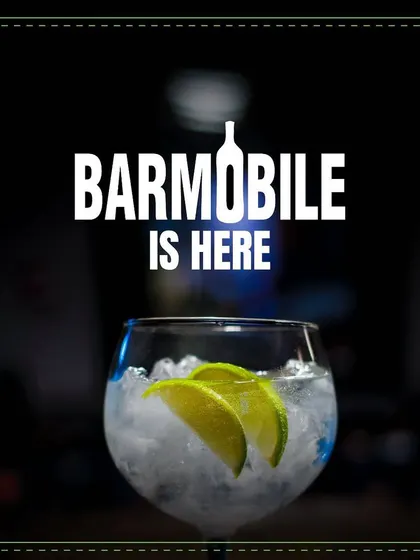 Barmobile is here, with a perfectly chilled gin and tonic. A simple, elegant solution for your party's drink needs.