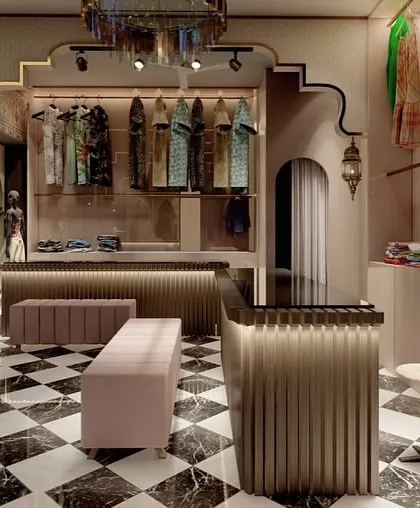 This is a 3D design concept we created for a new ladies' wear showroom. Before we start any physical work, we provide detailed 3D visualizations so you know exactly how your space will look and feel, down to the last finish.