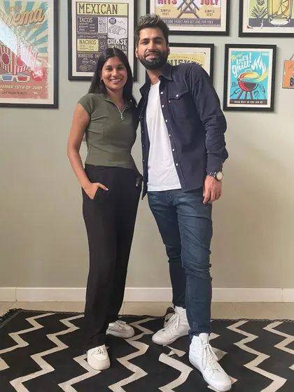 A picture with Harsh Gujral after we wrapped the shoot. It's always great to connect with the talent I'm styling.