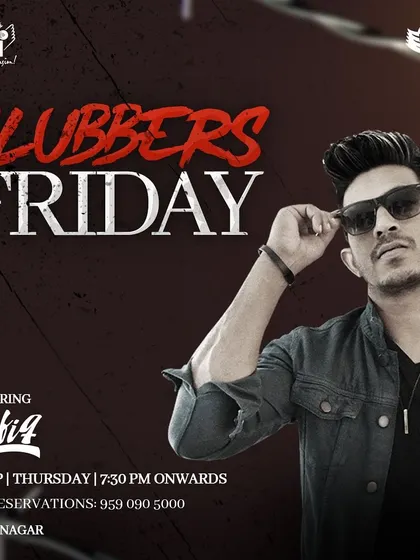 A "Clubbers Friday" poster for a Thursday event, showing flexibility in scheduling for special occasions.