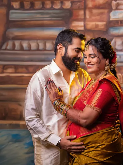 A tender moment shared between the couple during their studio maternity session. My goal is to capture the love and partnership that are at the heart of this journey into parenthood.