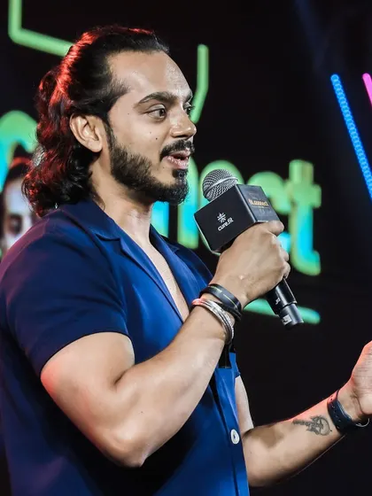 A candid shot from the stage at a Cult.fit 'Fitconnect' event. I love the energy of sharing knowledge and passion with a live audience.