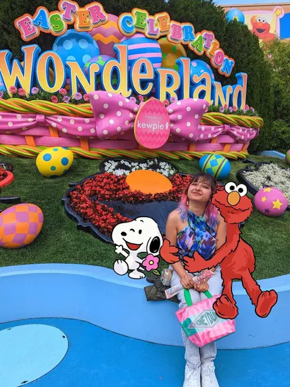 A colorful day at Universal Studios Japan's Easter Wonderland. I added Elmo and Snoopy to this photo to capture the fun and playful atmosphere.