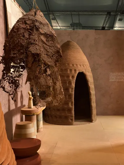 A repeat of image 99, showing a beehive-like structure from the 'Soil' installation.