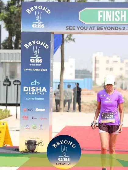 Another shot from the finish line. Though I was tired, the sense of accomplishment was immense.