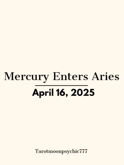 On April 16, 2025, Mercury, the planet of communication, enters the direct and assertive sign of Aries. This transit will influence how we think, speak, and make decisions.