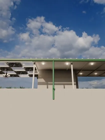 A side-by-side 3D visualization of two different pergola styles on a single terrace, allowing clients to compare options and make an informed decision.