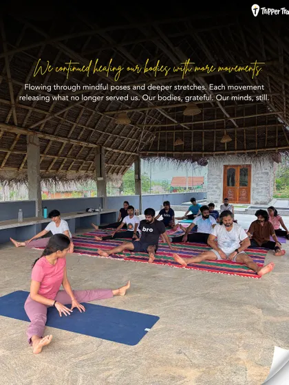 We continued healing our bodies with more movements. Flowing through mindful poses and deeper stretches, each movement released what no longer served us. Our bodies were grateful, our minds still.