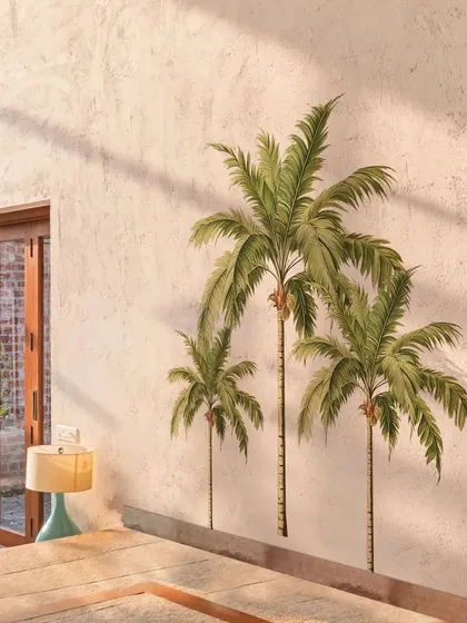 Our Watercolor Palm Tree wall sticker adds an artistic and tropical touch to this room. The watercolor effect gives the design a soft and dreamy quality.