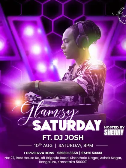 The official poster for 'Glamour Saturday' at Wasabi Lounge, where I played a mix of commercial and hip hop hits.