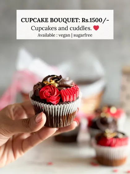 A cupcake bouquet is a sweet and unique gift for Valentine's Day. These are available in vegan and sugar-free options to suit your loved one's preferences.