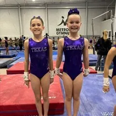 Two of our Level 4 gymnasts at the State Championships in Allen, TX.