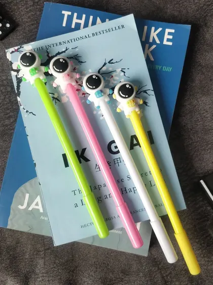 These adorable spaceman pens are sure to make homework more fun. They come in four different colors and feature a little astronaut figure on top.