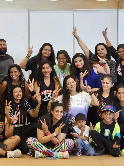 The Zumba instructor community is a family. Here we are, a big group of us, at the Fitness, Nutrition & Sports India (FNSI) Expo 2025, ready to share our passion.