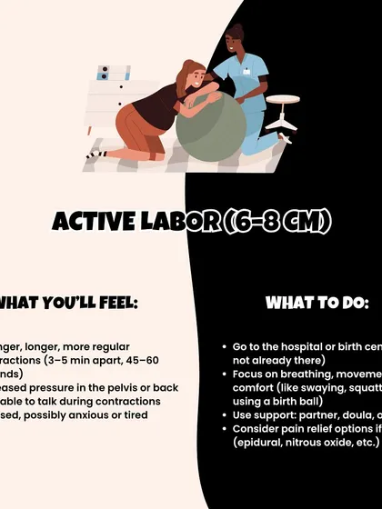 Active Labor (6-8cm): Contractions get stronger and closer together. This is usually the time to head to the hospital. I recommend focusing on breathing and movement.