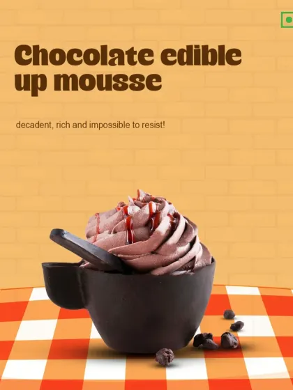 Decadent, rich, and impossible to resist. Our Chocolate Edible Cup Mousse features a rich chocolate mousse served in a cup made entirely of chocolate.