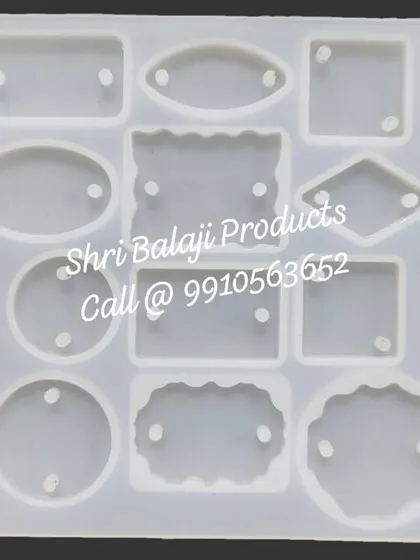 This mold is designed for creating multiple resin tags or pendants at once, in various shapes like circles, squares, and ovals.