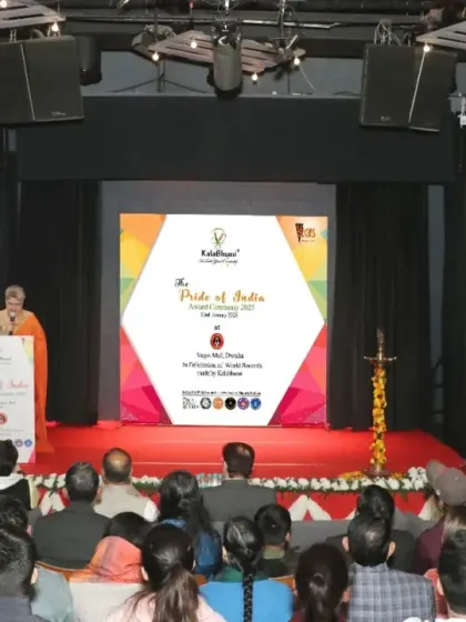A wide view of the auditorium during our award ceremony at Vegas Mall, Dwarka.