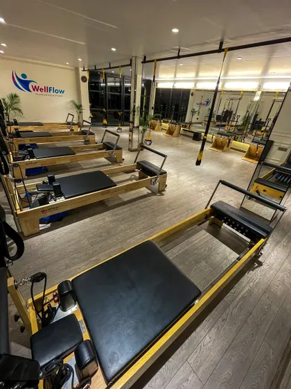 Welcome to our space. We've designed our studio to be a clean, modern, and inspiring environment, fully equipped with top-of-the-line Pilates Reformers and TRX systems to support your wellness journey.