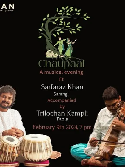 A poster for a Chaupaal musical evening.