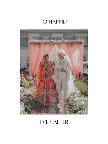 The beginning of happily ever after. Prakruti and Chiron walk down the aisle as husband and wife, a perfect moment of joy.