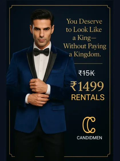 You deserve to look like a king without paying a kingdom. This velvet suit is worth ₹15,000, but you can rent it for just ₹1,498. No guilt, no splurge, just royalty on rent.