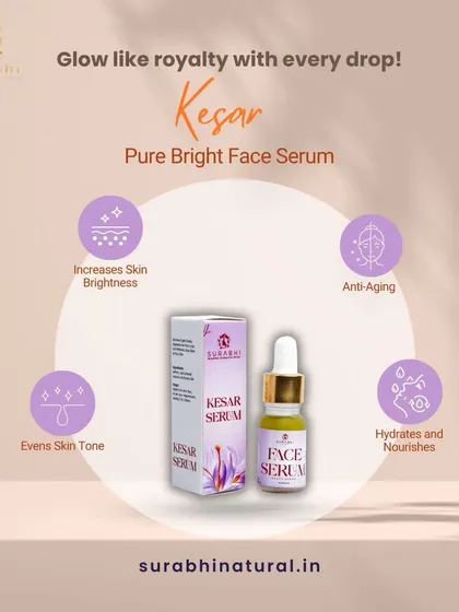 Glow like royalty with our Kesar Pure Bright Face Serum. This potent formula uses the power of saffron to increase skin brightness, even out skin tone, and provide anti-aging benefits.