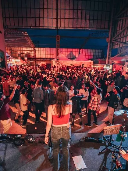 A view from the stage, looking out at a sea of happy faces. It's a privilege to be able to bring people together through music at festivals and big events.