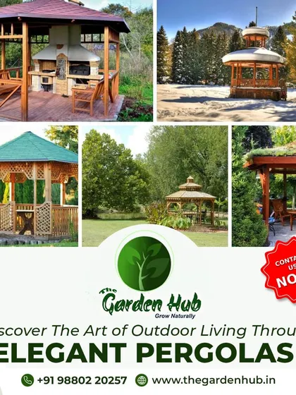 Discover the art of outdoor living through our elegant pergolas and gazebos. We offer various designs, including structures with built-in fireplaces or seating.