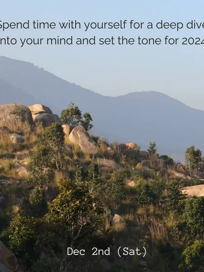A duplicate of ID 85, promoting our end-of-year retreat. The serene landscape in the photo reflects the peace and clarity we aim to cultivate during the camp.