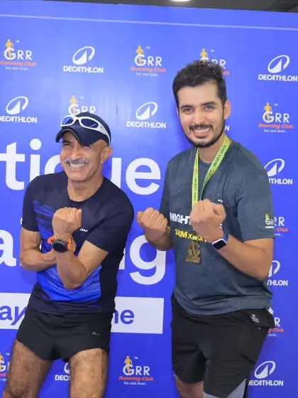 Two warriors, coach and trainee, celebrating the completion of the grueling Fatigue Training program.