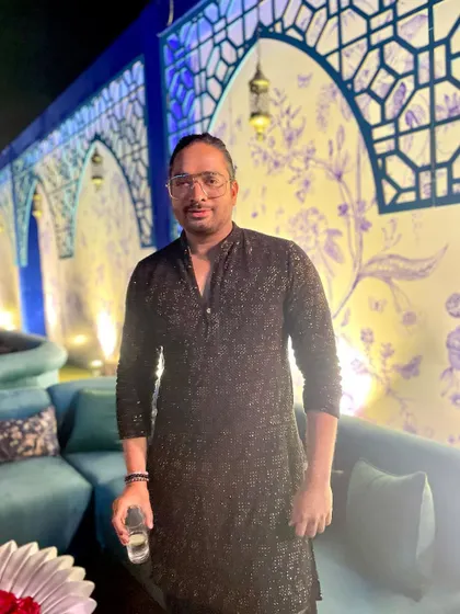 Taking a moment to soak it all in. The beautiful decor at a Jaipur destination wedding serves as the perfect backdrop for the performances we create. My focus is always on making the entire event feel cohesive and beautiful.