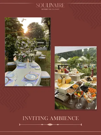 A collage showcasing an inviting outdoor ambiance, perfect for enjoying our fresh, seasonal menus.