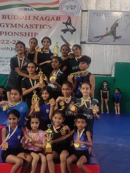 The whole team with their medals and trophies after a successful competition. These moments are what we work so hard for.