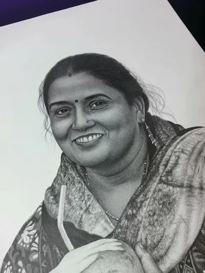 Another angle of the portrait for my Lucknow client, showing the details of her smile and the coconut she is holding.