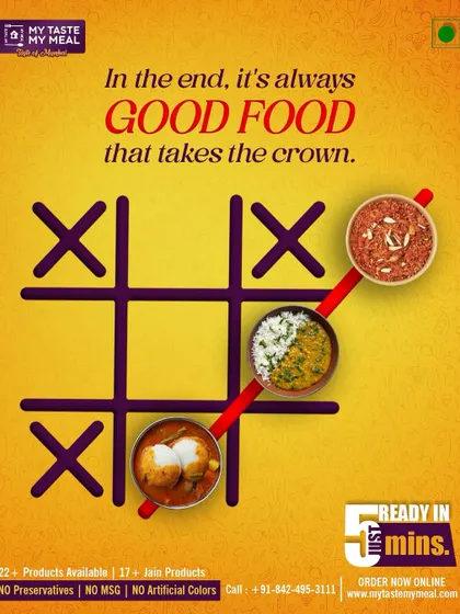 In the game of food, good food always wins. My meals are a winning choice, ready in just 5 minutes.