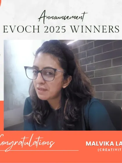 Honoring our EVOCH Award winner for Creativity from Pune, who makes each session come alive with fresh ideas.