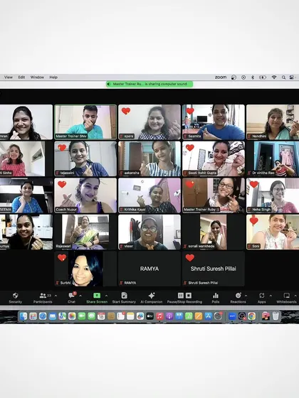 A screenshot from our Navratri Special Masterclass, full of smiles and festive cheer.