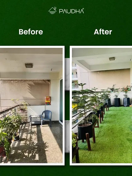The outdoor evolution. This series of before-and-after images shows the calm before the storm of creativity, and the picturesque havens that we redefine.