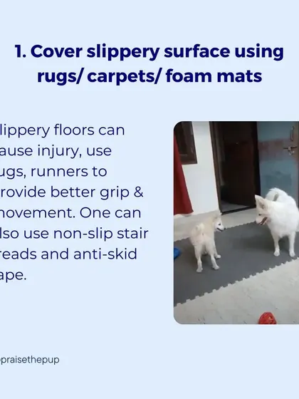 Tip 1: Cover slippery surfaces with rugs or foam mats to provide better grip and prevent injuries.